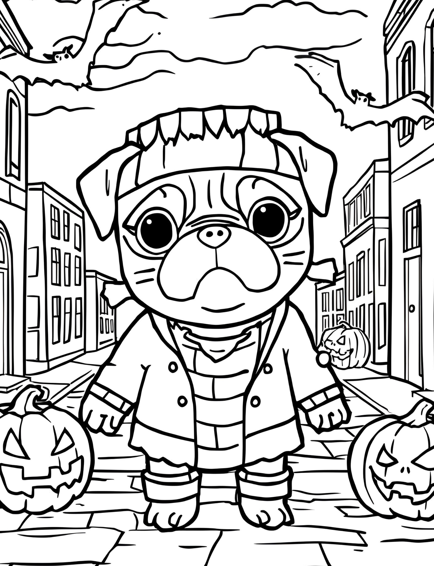 Scarlett the Pug’s Halloween Adventures – Coloring & Activity Book