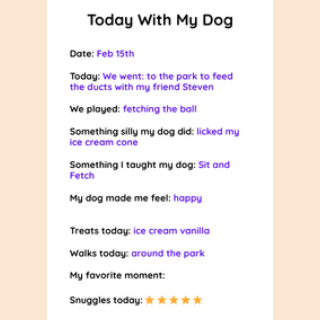 Golden Retriever and Me Diary — Digital Download