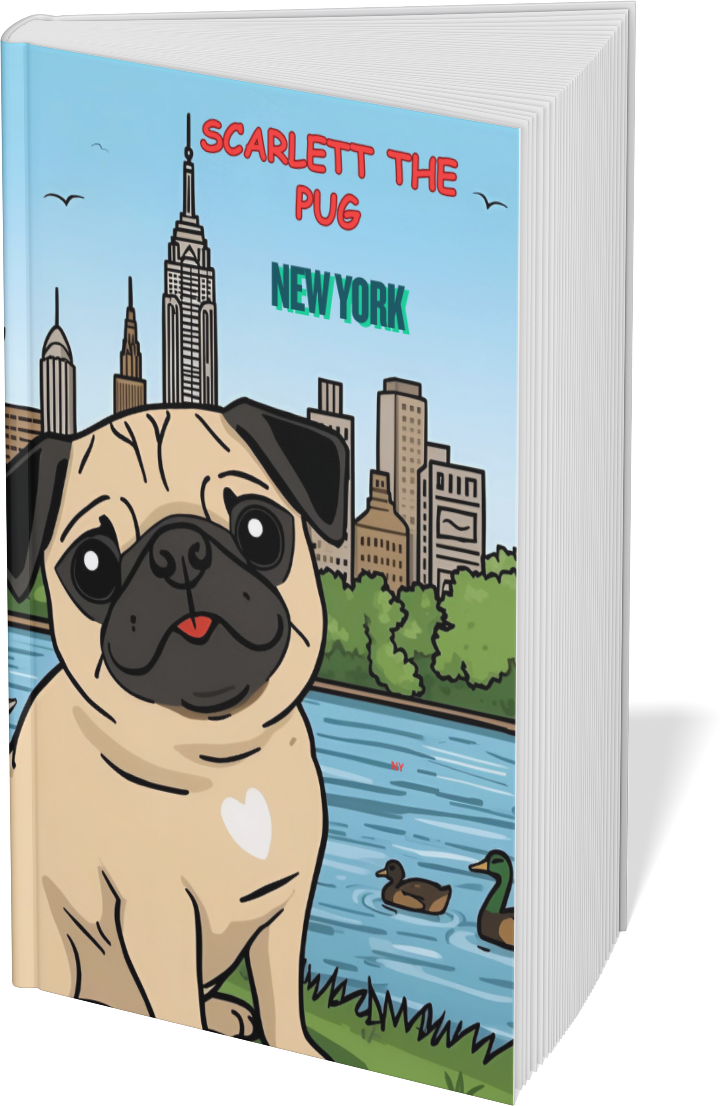 Scarlett the Pug New York Coloring Book for Kids Digital Download