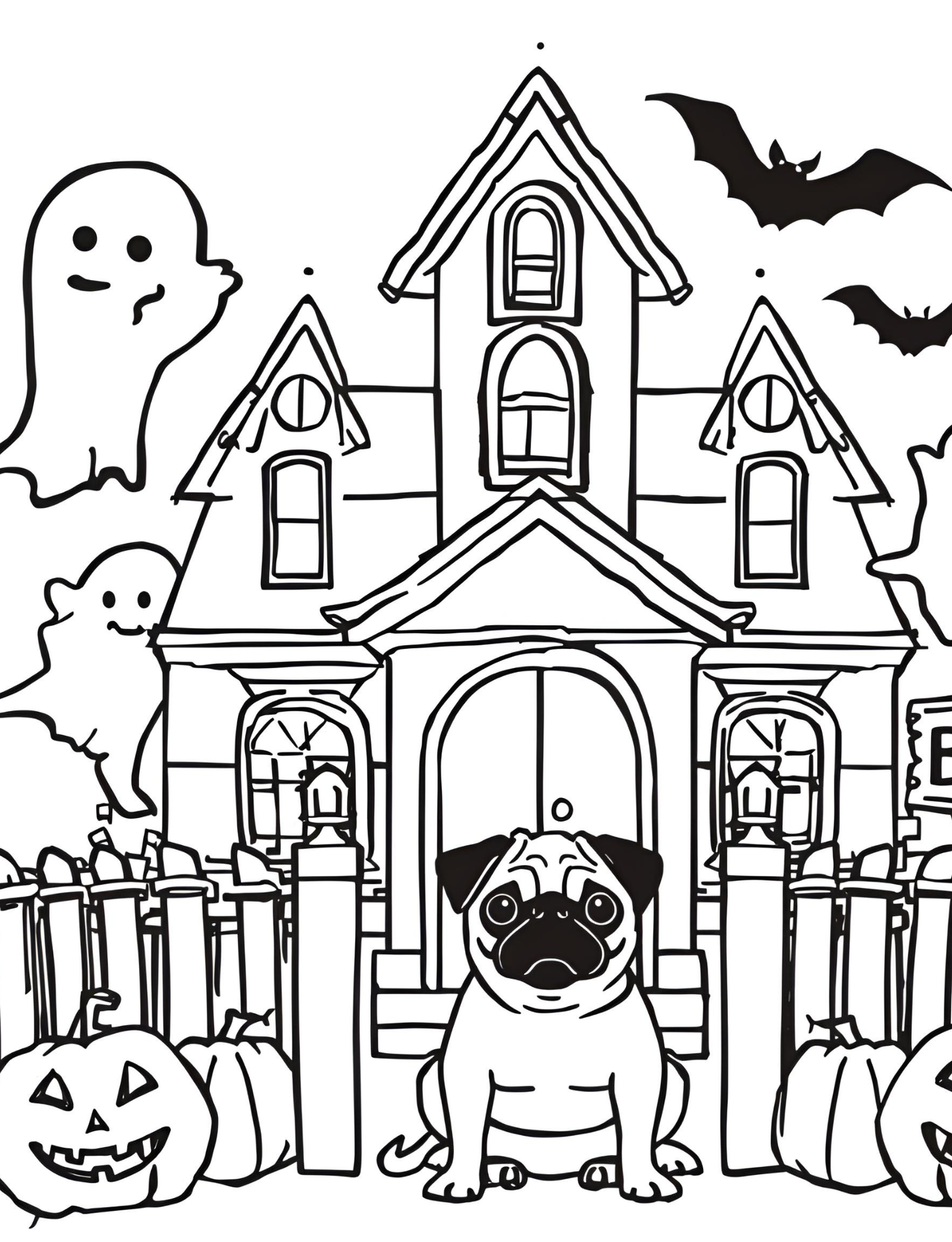 Scarlett the Pug’s Halloween Adventures –  Coloring & Activity Book