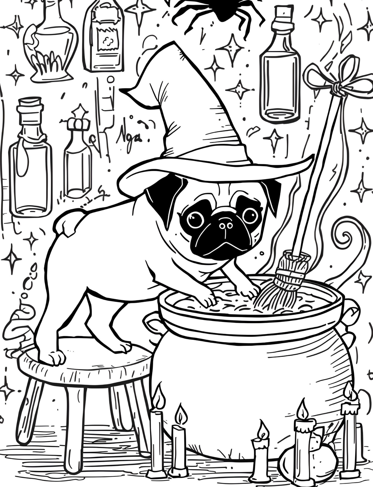 Scarlett the Pug’s Halloween Adventures –  Coloring & Activity Book