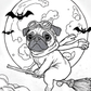 Scarlett the Pug’s Halloween Adventures – Printable Digital Coloring Book