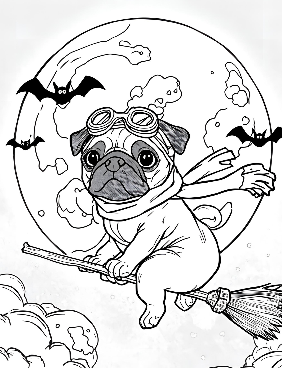 Scarlett the Pug’s Halloween Adventures – Printable Digital Coloring Book