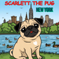 Scarlett the Pug  New York  Coloring Book for Kids Digital Download