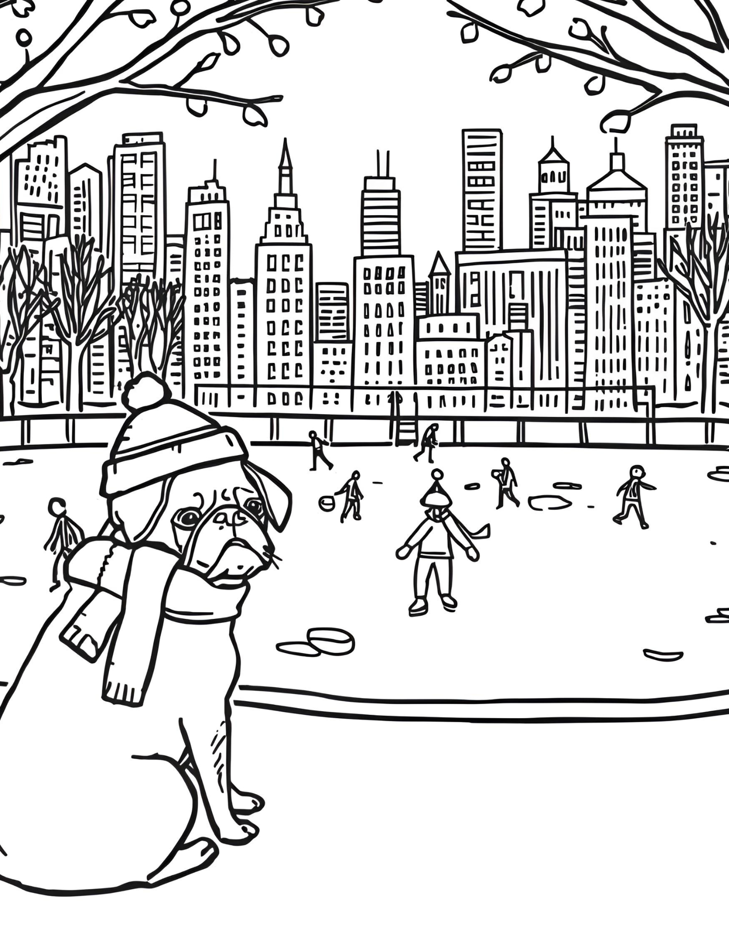 Scarlett the Pug  New York  Coloring Book for Kids