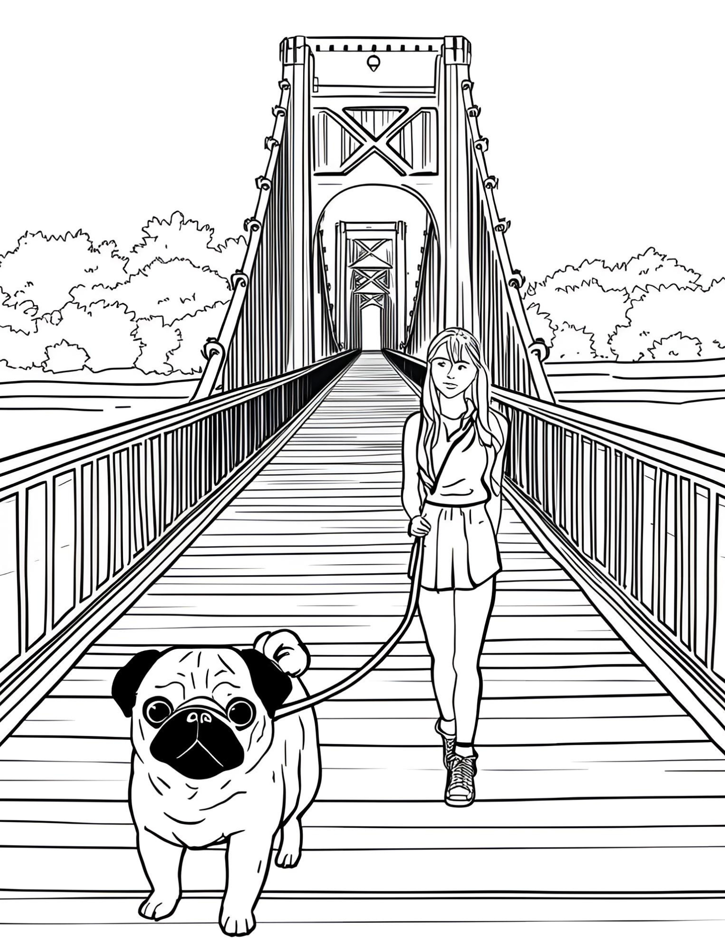 Scarlett the Pug  New York  Coloring Book for Kids