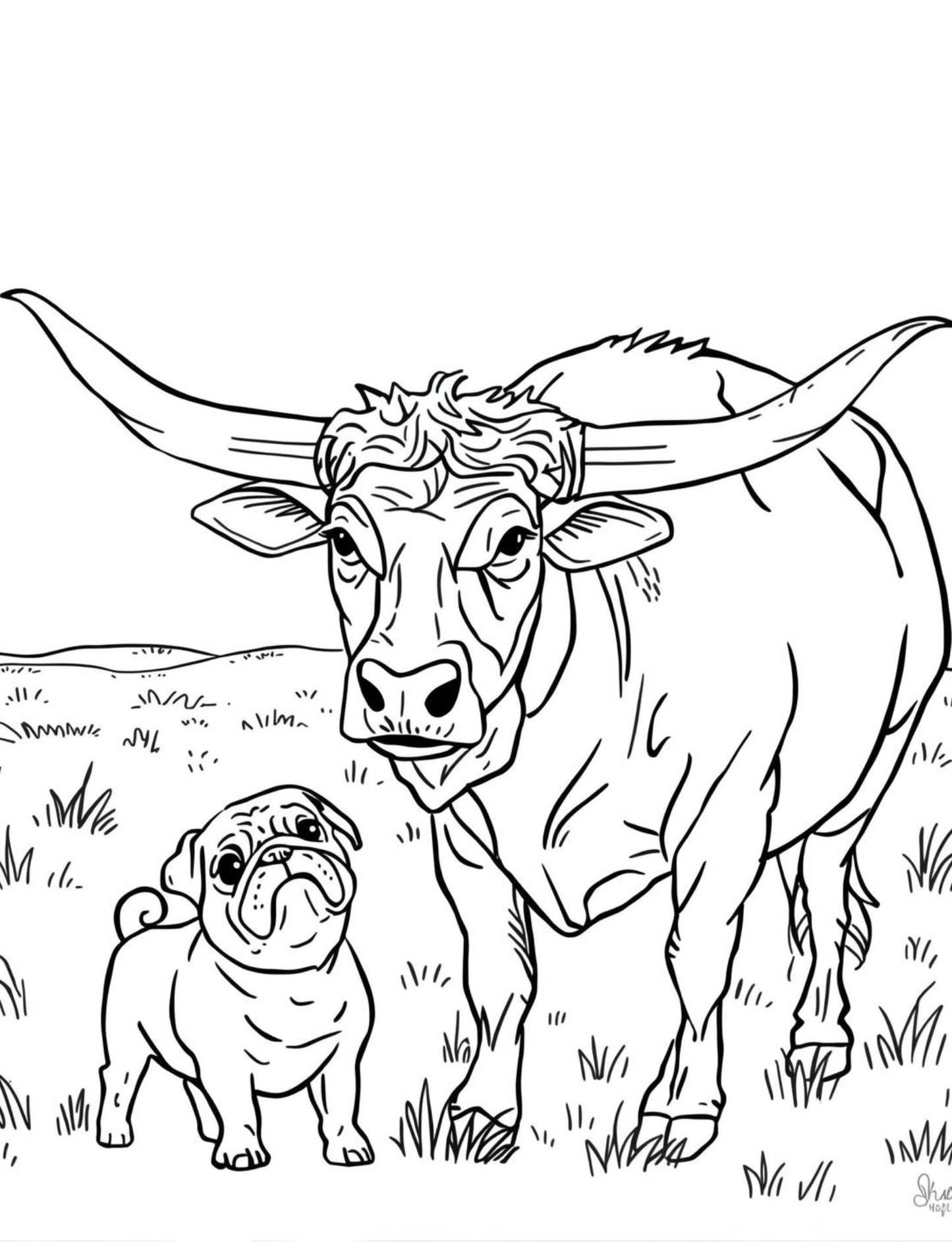 Scarlett the Pug Texas Coloring Book for Kids Digital Download