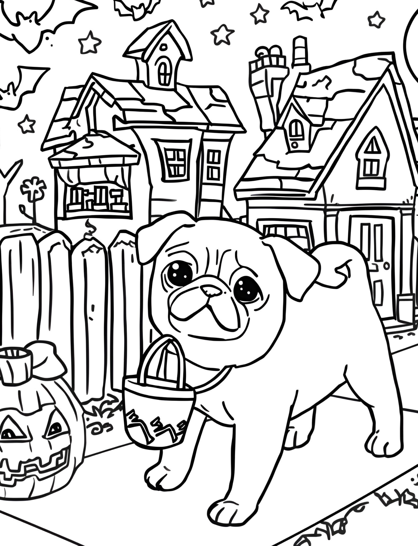 Scarlett the Pug’s Halloween Adventures –  Coloring & Activity Book