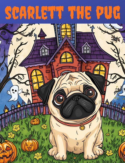 Scarlett the Pug’s Halloween Adventures –  Coloring & Activity Book