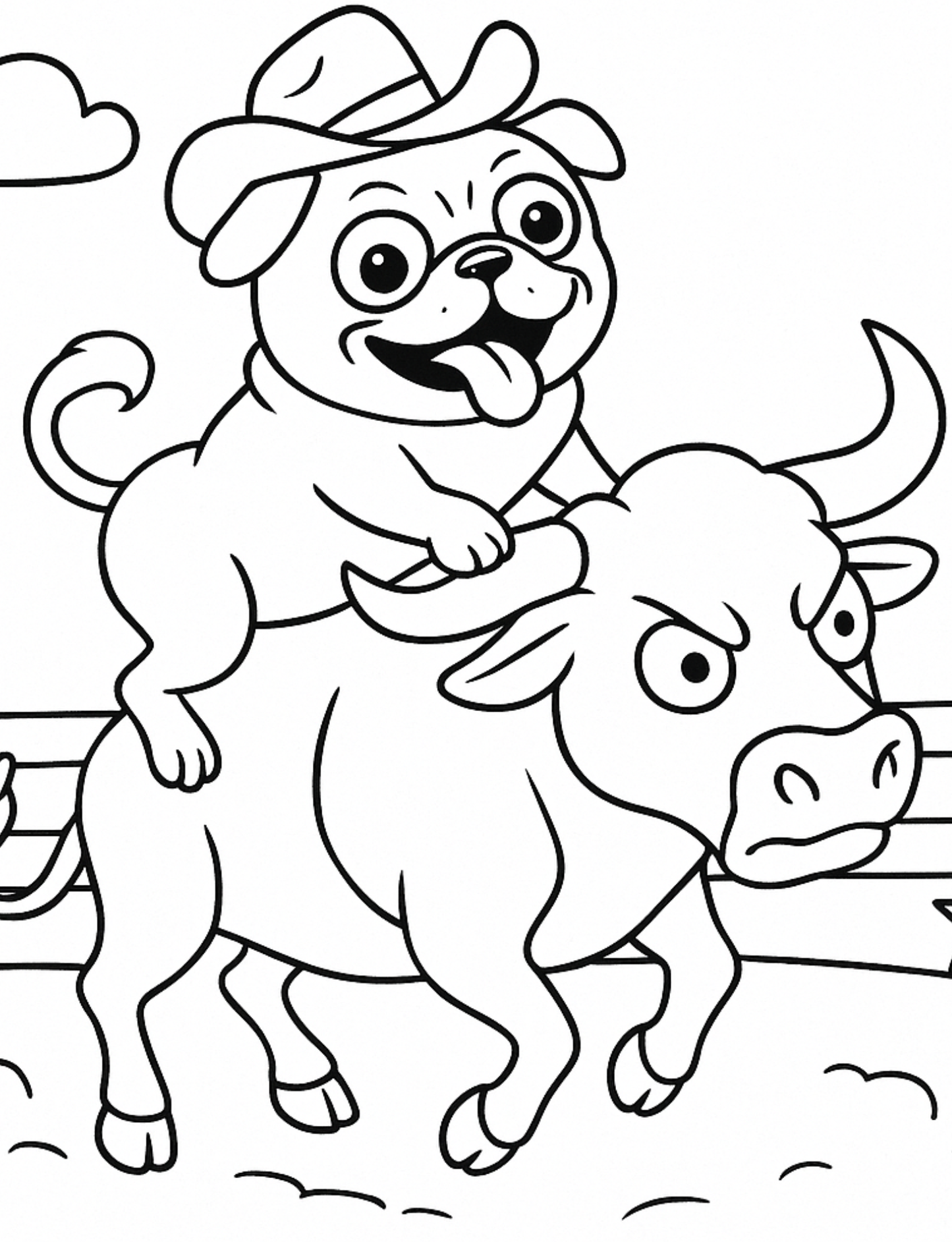 Scarlett the Pug Texas Coloring Book for Kids Digital Download