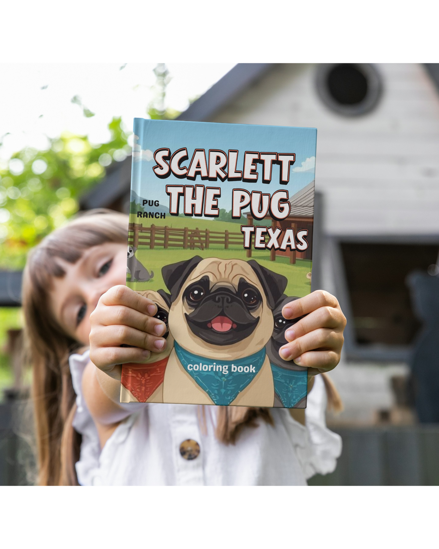 Scarlett the Pug Texas Coloring Book for Kids Digital Download